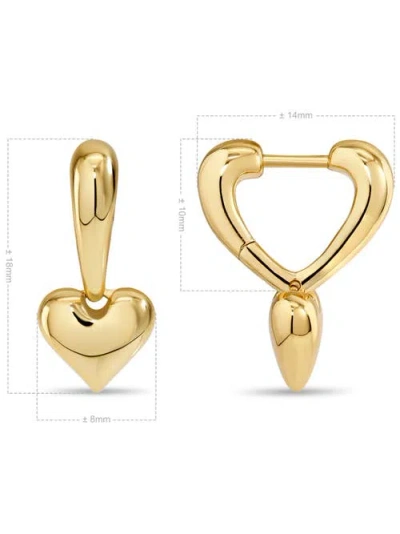 Devata Sweet Heart Huggie Hoop Earrings In Gold