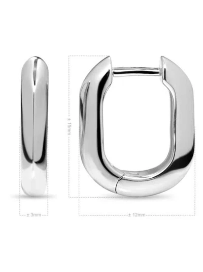 Devata Beveled Hoop Earrings In Metallic