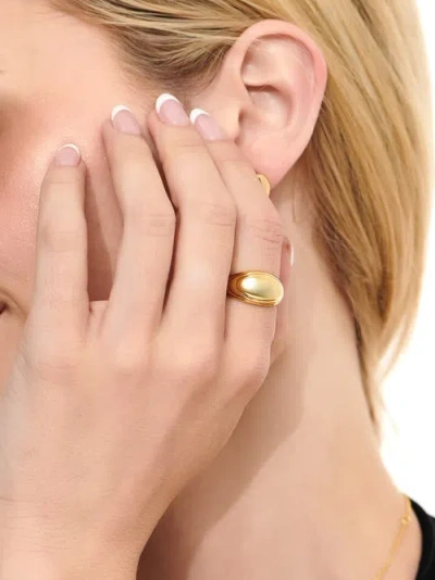 Devata Contour-lined Dome Ring In Gold