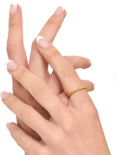 Devata Beaded Ball Ring In Gold