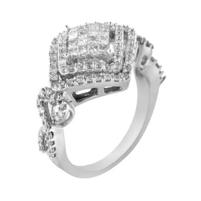 Haus Of Brilliance 14kt White Gold Diamond Composite Ring In Silver