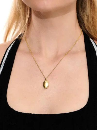 Devata Contour-lined Dome Pendant Necklace In Gold