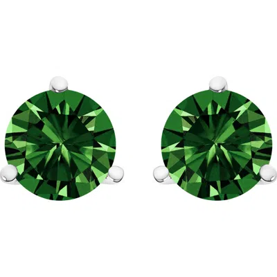 Haus Of Brilliance 14k White Gold 1.0 Cttw 3-prong Martini Set Lab Grown Green Diamond Solitaire Stu In Metallic