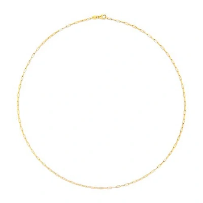 Haus Of Brilliance Unisex Solid 14k Gold 1.5mm Paperclip Chain Necklace In Multi