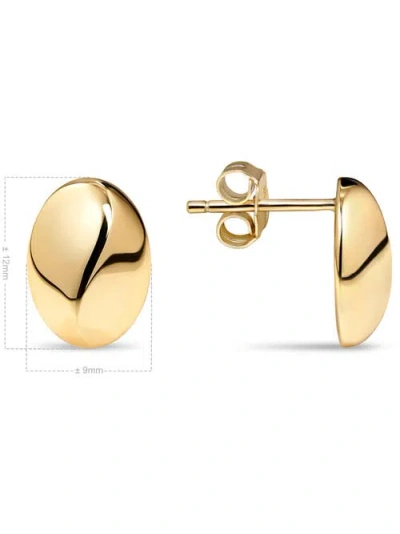 Devata Beveled Curved Dome Stud Earrings In Gold