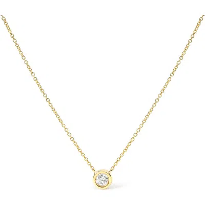 Haus Of Brilliance 10k Gold 1/5 Cttw Diamond Bezel-set Solitaire Pendant Necklace In Gold