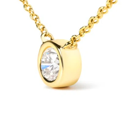 Haus Of Brilliance 10k Gold 1/5 Cttw Diamond Bezel-set Solitaire Pendant Necklace In Gold