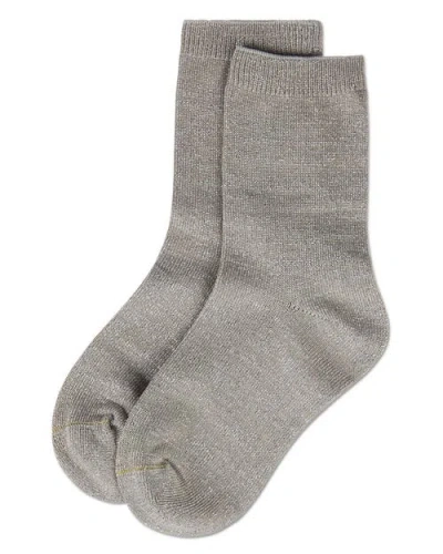 Memoi Kid's Basic Soft Rayon Crew Socks In Brown