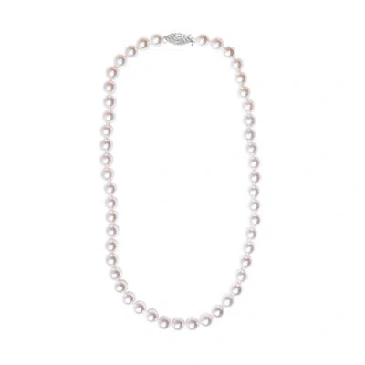 Haus Of Brilliance 14k Gold 8.0x8.5mm Akoya Pearl Strand Necklace In White