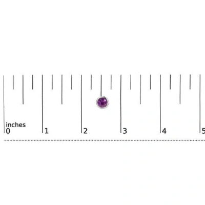Haus Of Brilliance .925 Sterling Silver 6mm Bezel Set Created Gemstone Solitaire Stud Earrings In Purple