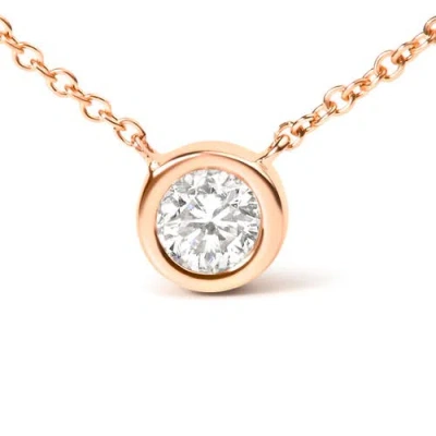 Haus Of Brilliance 10k Gold 1/3 Cttw Diamond Bezel-set Solitaire Pendant Necklace In Gold