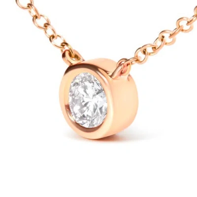 Haus Of Brilliance 10k Gold 1/3 Cttw Diamond Bezel-set Solitaire Pendant Necklace In Gold