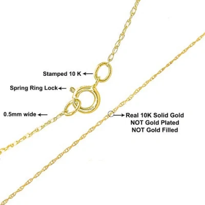 Haus Of Brilliance 10k Gold 1/2 Mm Slender & Dainty Fine Rope Chain Necklace In Gold