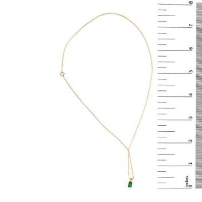Haus Of Brilliance 14k Gold 6x4mm Emerald Cut Gemstone Solitaire Pendant Necklace In Green