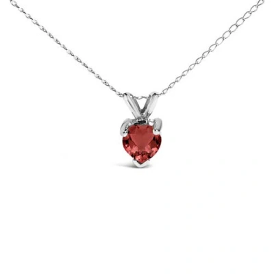 Haus Of Brilliance 14k Gold 5x5 Mm Heart Shaped Gemstone Solitaire Pendant Necklace