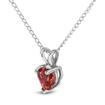 Haus Of Brilliance 14k Gold 5x5 Mm Heart Shaped Gemstone Solitaire Pendant Necklace