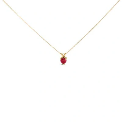 Haus Of Brilliance 14k Gold 5x5 Mm Heart Shaped Gemstone Solitaire Pendant Necklace In Gold