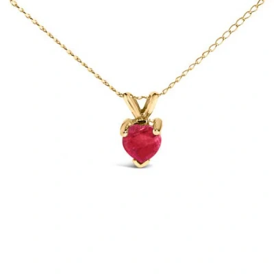 Haus Of Brilliance 14k Gold 5x5 Mm Heart Shaped Gemstone Solitaire Pendant Necklace In Gold