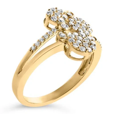 Haus Of Brilliance Silver 1/2 Cttw Diamond Scatter Composite Bypass Ring In Gold