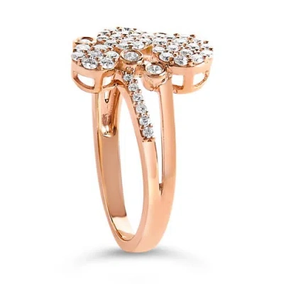 Haus Of Brilliance Silver 1/2 Cttw Diamond Scatter Composite Bypass Ring In Pink