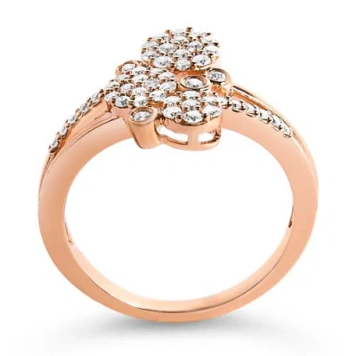 Haus Of Brilliance Silver 1/2 Cttw Diamond Scatter Composite Bypass Ring In Pink
