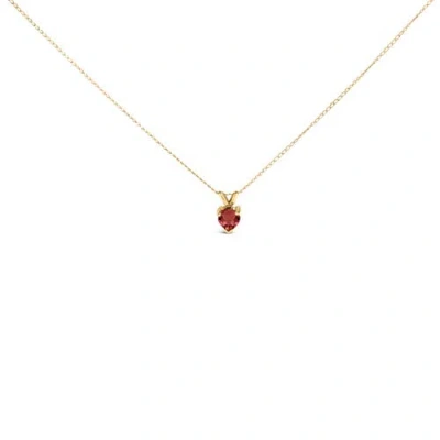 Haus Of Brilliance 14k Gold 5x5 Mm Heart Shaped Gemstone Solitaire Pendant Necklace In Gold