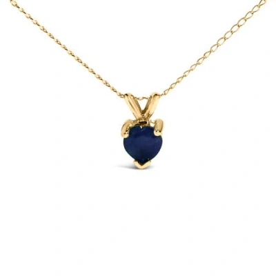 Haus Of Brilliance 14k Gold 5x5 Mm Heart Shaped Gemstone Solitaire Pendant Necklace In Gold
