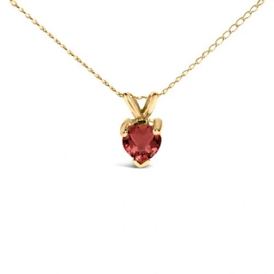 Haus Of Brilliance 14k Gold 5x5 Mm Heart Shaped Gemstone Solitaire Pendant Necklace In Gold