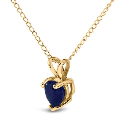 Haus Of Brilliance 14k Gold 5x5 Mm Heart Shaped Gemstone Solitaire Pendant Necklace In Gold