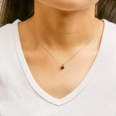 Haus Of Brilliance 14k Gold 5x5 Mm Heart Shaped Gemstone Solitaire Pendant Necklace In Gold