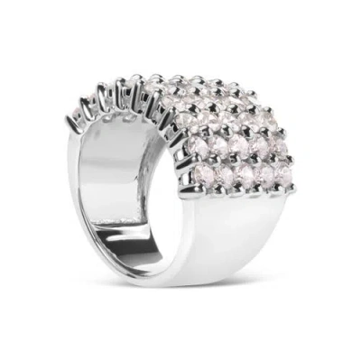 Haus Of Brilliance 14k White Gold 4.0 Cttw Diamond 5 Row Ring Band In Metallic