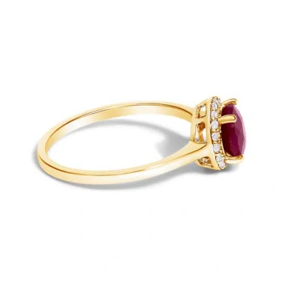Haus Of Brilliance 10k Gold Gemstone And 1/10 Cttw Diamond Halo Birthstone Ring In Brown