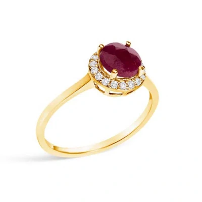 Haus Of Brilliance 10k Gold Gemstone And 1/10 Cttw Diamond Halo Birthstone Ring In Brown