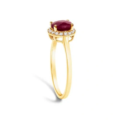 Haus Of Brilliance 10k Gold Gemstone And 1/10 Cttw Diamond Halo Birthstone Ring In Brown