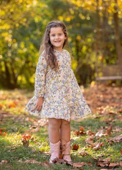 Mabel + Honey Flower Field Dress In Neutral