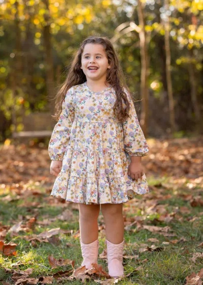 Mabel + Honey Flower Field Dress In Neutral