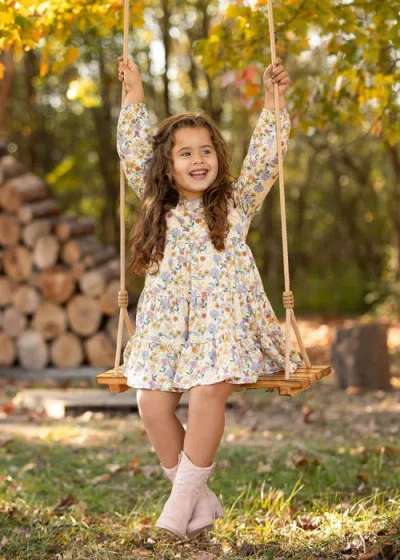 Mabel + Honey Flower Field Dress In Neutral