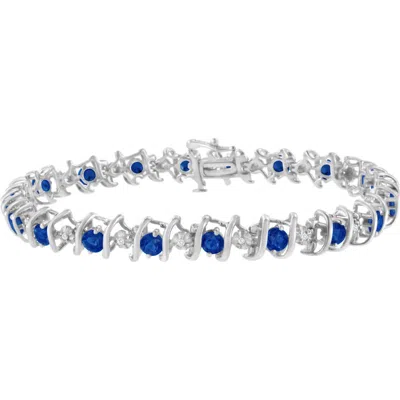 Haus Of Brilliance .925 Sterling Silver Lab-grown Birthstone And 1/6 Cttw Diamond Tennis Bracelet In Brown