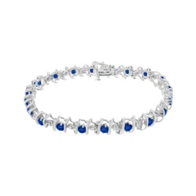 Haus Of Brilliance .925 Sterling Silver Lab-grown Birthstone And 1/6 Cttw Diamond Tennis Bracelet In Brown