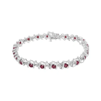 Haus Of Brilliance .925 Sterling Silver Lab-grown Birthstone And 1/6 Cttw Diamond Tennis Bracelet In Brown
