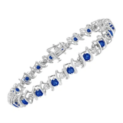 Haus Of Brilliance .925 Sterling Silver Lab-grown Birthstone And 1/6 Cttw Diamond Tennis Bracelet In Brown