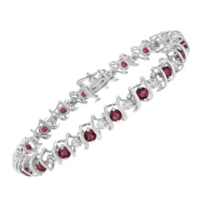 Haus Of Brilliance .925 Sterling Silver Lab-grown Birthstone And 1/6 Cttw Diamond Tennis Bracelet In Brown