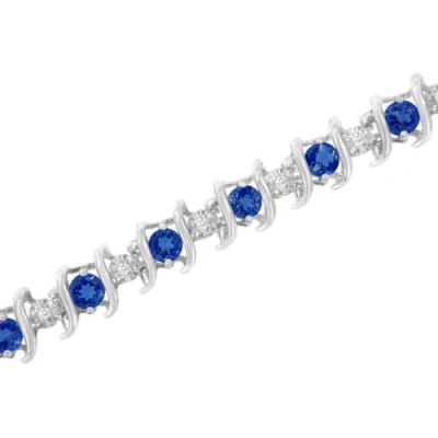 Haus Of Brilliance .925 Sterling Silver Lab-grown Birthstone And 1/6 Cttw Diamond Tennis Bracelet In Brown