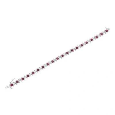 Haus Of Brilliance .925 Sterling Silver Lab-grown Birthstone And 1/6 Cttw Diamond Tennis Bracelet In Brown