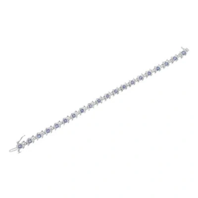 Haus Of Brilliance .925 Sterling Silver Lab-grown Birthstone And 1/6 Cttw Diamond Tennis Bracelet In Silver