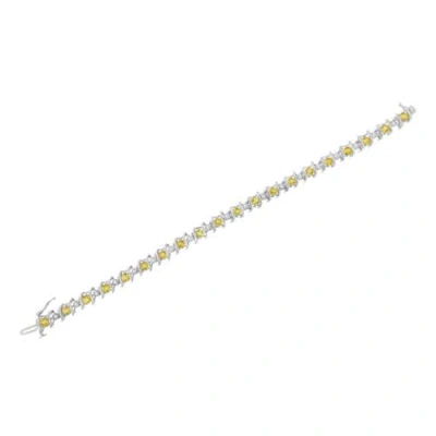 Haus Of Brilliance .925 Sterling Silver Lab-grown Birthstone And 1/6 Cttw Round Diamond Tennis Bracelet In Metallic