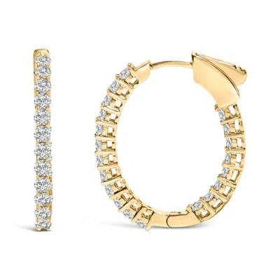 Haus Of Brilliance 14k Gold 1.0 Cttw Oval Lab Grown Diamond Hoop Earrings In Yellow
