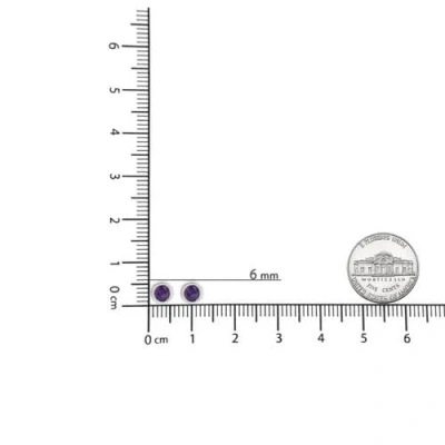 Haus Of Brilliance Silver Bezel Set 3.5mm Created Gemstone Solitaire Stud Earrings In Brown