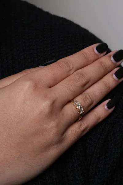 Haus Of Brilliance 10k Yellow Gold 1.00 Cttw Champagne Diamond 3-stone Band Ring In Brown