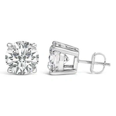 Haus Of Brilliance 14k Gold 4.0 Cttw Round Lab Grown Diamond Solitaire Stud Earrings In Brown